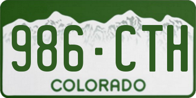 CO license plate 986CTH