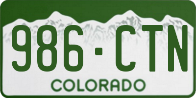 CO license plate 986CTN
