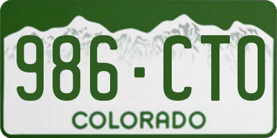 CO license plate 986CTO