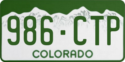 CO license plate 986CTP