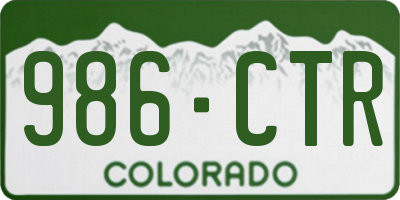 CO license plate 986CTR