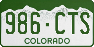 CO license plate 986CTS