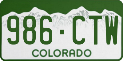 CO license plate 986CTW