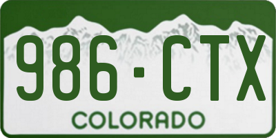 CO license plate 986CTX