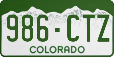 CO license plate 986CTZ