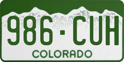 CO license plate 986CUH