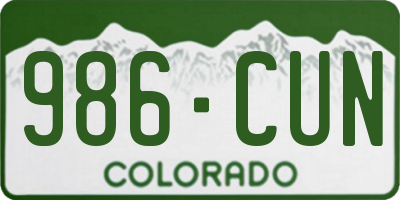 CO license plate 986CUN