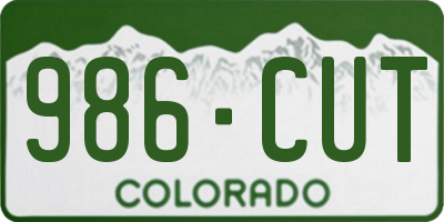 CO license plate 986CUT