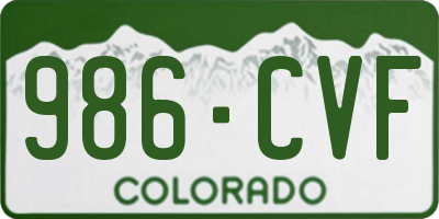 CO license plate 986CVF