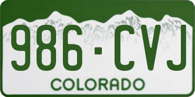 CO license plate 986CVJ