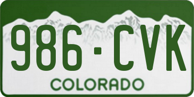 CO license plate 986CVK