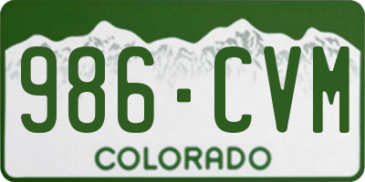 CO license plate 986CVM