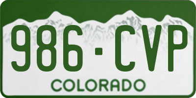 CO license plate 986CVP