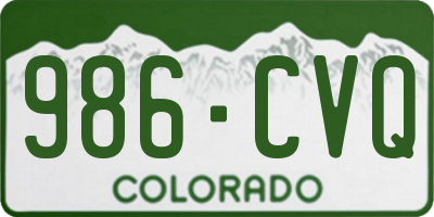 CO license plate 986CVQ
