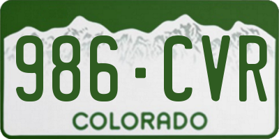 CO license plate 986CVR
