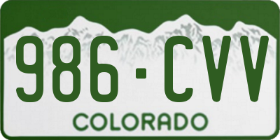 CO license plate 986CVV