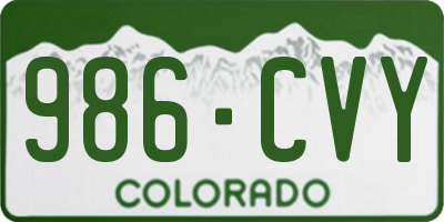 CO license plate 986CVY