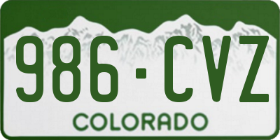 CO license plate 986CVZ