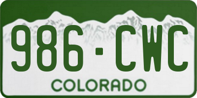 CO license plate 986CWC