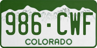 CO license plate 986CWF