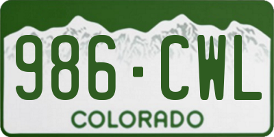 CO license plate 986CWL