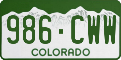 CO license plate 986CWW