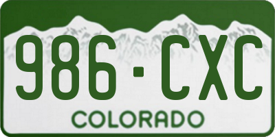 CO license plate 986CXC