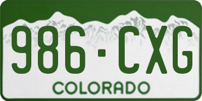 CO license plate 986CXG