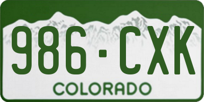 CO license plate 986CXK