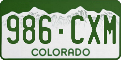 CO license plate 986CXM