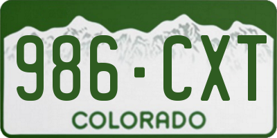 CO license plate 986CXT