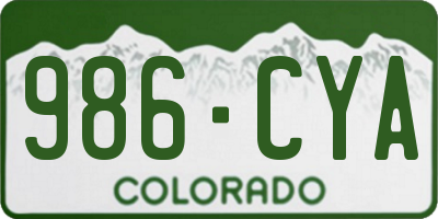 CO license plate 986CYA