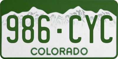 CO license plate 986CYC