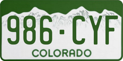 CO license plate 986CYF