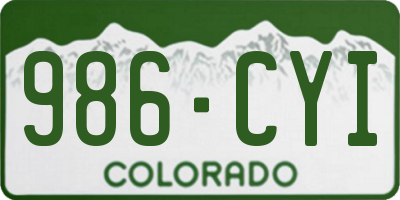 CO license plate 986CYI