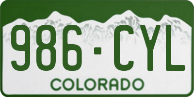 CO license plate 986CYL