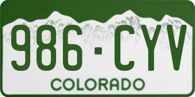 CO license plate 986CYV