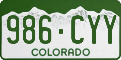 CO license plate 986CYY