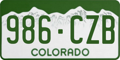 CO license plate 986CZB