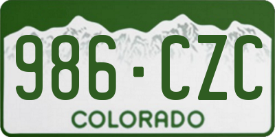 CO license plate 986CZC