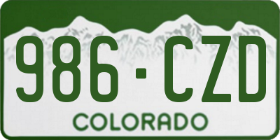 CO license plate 986CZD