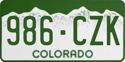 CO license plate 986CZK