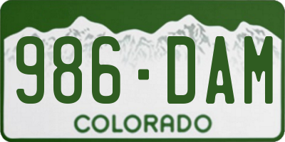 CO license plate 986DAM