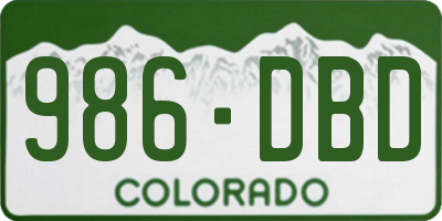 CO license plate 986DBD
