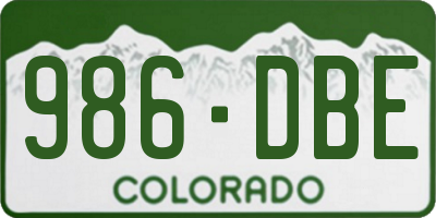 CO license plate 986DBE