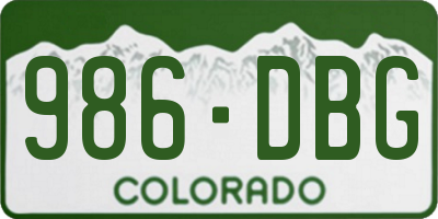 CO license plate 986DBG