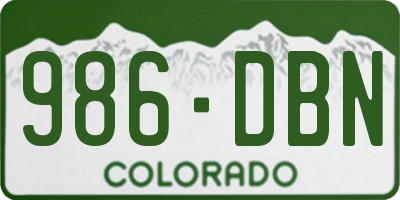 CO license plate 986DBN