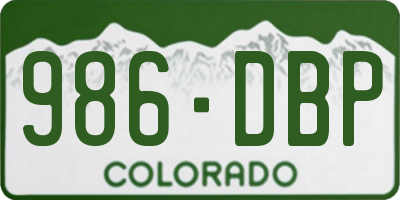 CO license plate 986DBP