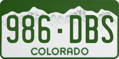 CO license plate 986DBS