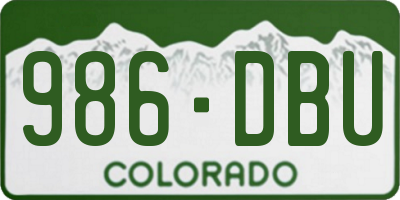 CO license plate 986DBU